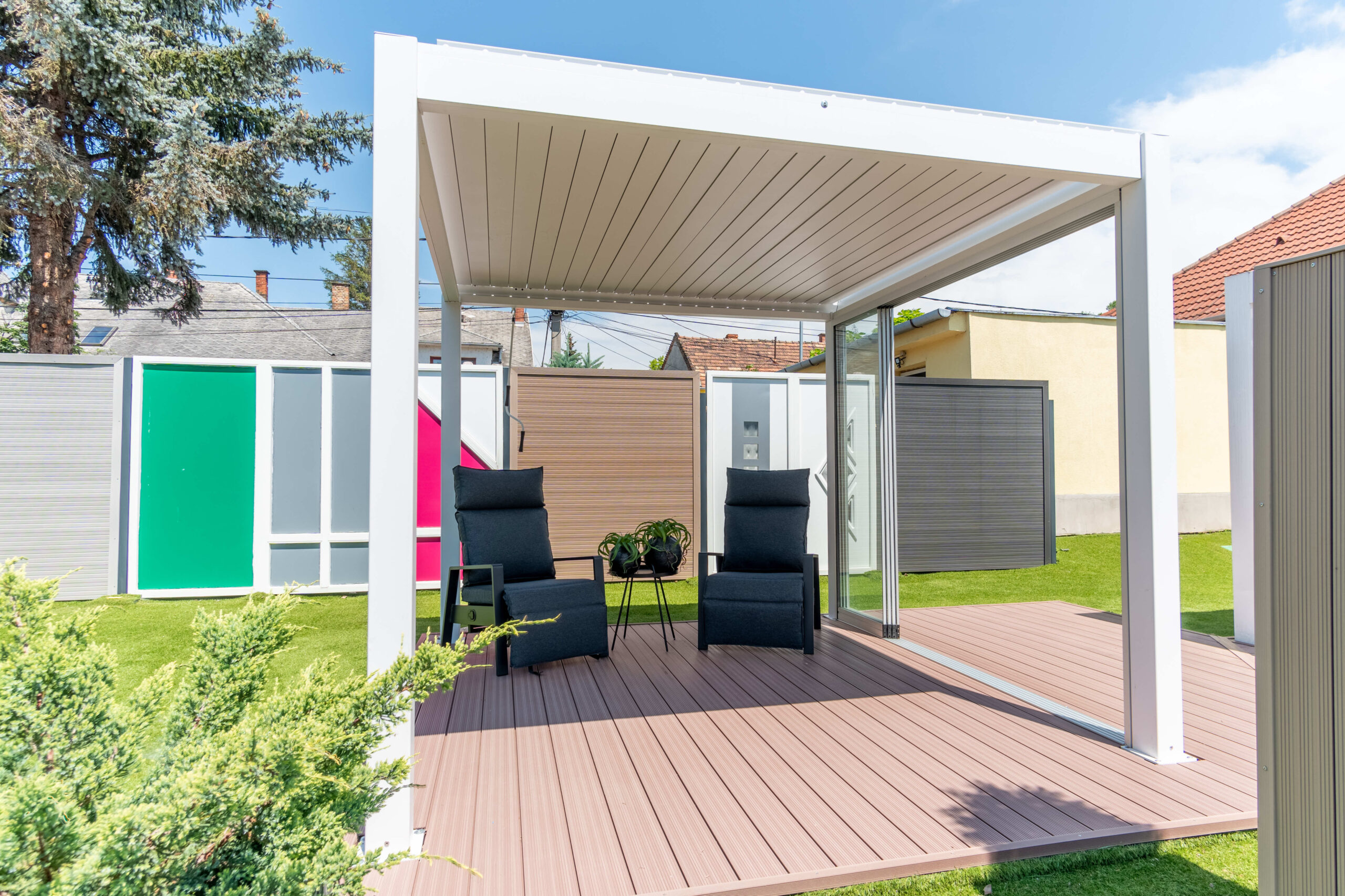 Kézi működtetésű pergola